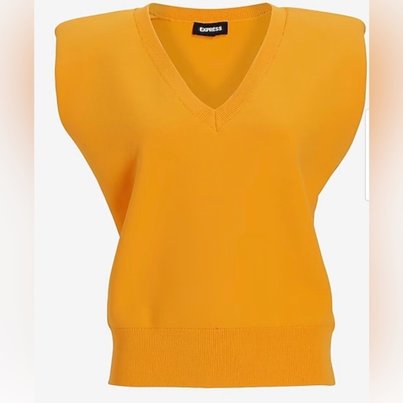 Express Women's V-Neck Padded Shoulder Sweater vest - Picture 5 of 16